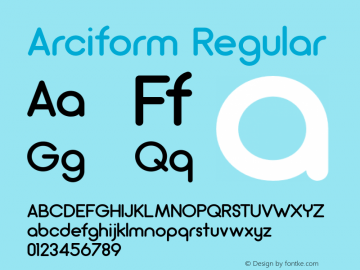 Arciform Regular Unknown Font Sample