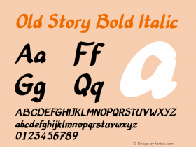 Old Story Bold Italic Version 1.000 Font Sample