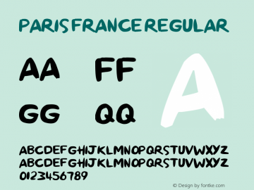 Paris France Regular Version 1.00 October 2, 2013, initial release Font Sample