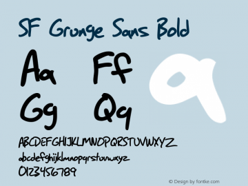 SF Grunge Sans Bold ver 1.0; 1999. Freeware for non-commercial use.图片样张