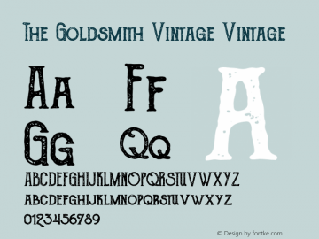 The Goldsmith Vintage Vintage 1.000 Font Sample