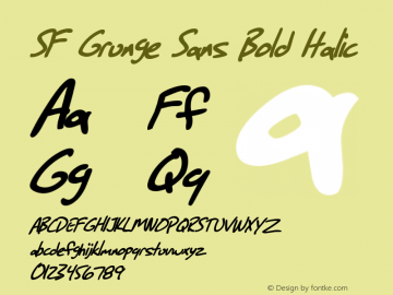 SF Grunge Sans Bold Italic Version 1.1图片样张