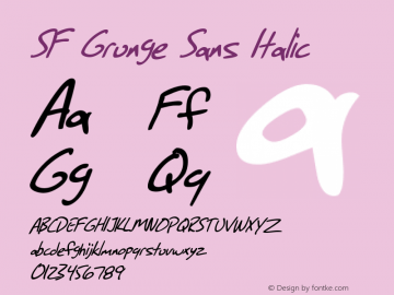 SF Grunge Sans Italic Version 1.1图片样张