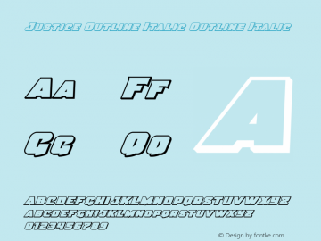 Justice Outline Italic Outline Italic Version 2.0; 2015图片样张