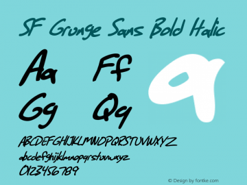 SF Grunge Sans Bold Italic v1.0 - Freeware图片样张