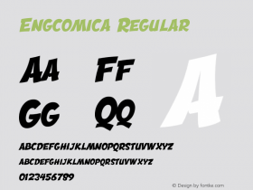 Engcomica Regular Version 1.0 Font Sample