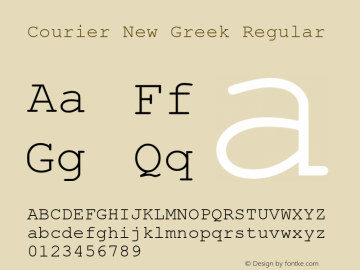 Courier New Greek Regular Version 1.1 - April 1993图片样张