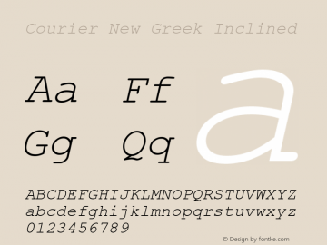 Courier New Greek Inclined Version 1.1 - April 1993图片样张