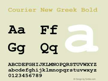 Courier New Greek Bold Version 1.1 - April 1993图片样张