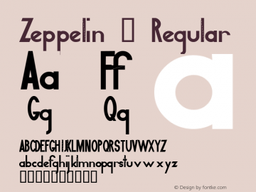 Zeppelin 2 Regular Altsys Fontographer 4.0 2/24/96图片样张