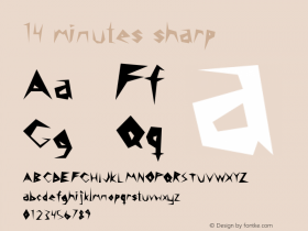 14 minutes sharp Macromedia Fontographer 4.1 1998-02-01 Font Sample