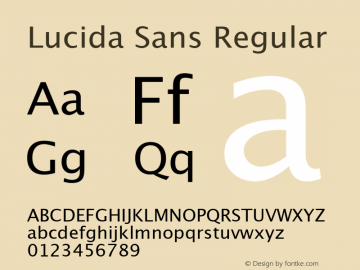 Lucida Sans Regular Version 1.20 - October 2000 Font Sample
