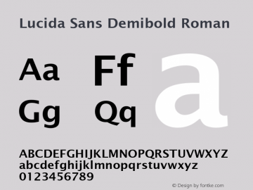 Lucida Sans Demibold Roman Version 1.01 Font Sample