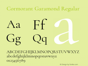 Cormorant Garamond Regular Version 2.030图片样张