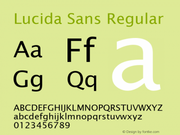Lucida Sans Regular Version 1.50 Font Sample