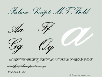 Palace Script MT Bold 001.000 Font Sample