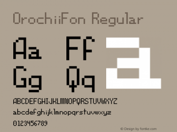 OrochiiFon Regular Version 1.0 Font Sample