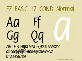 FZ BASIC 17 COND Normal 1.000 Font Sample