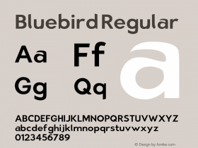 Bluebird Regular Version 0.98 Font Sample