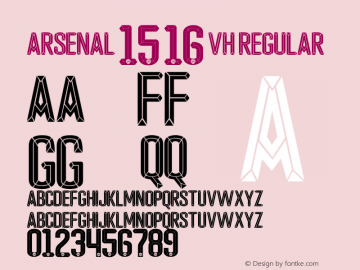 Arsenal 15 16 vh Regular Version 1.00 June 17, 2015, initial release Font Sample