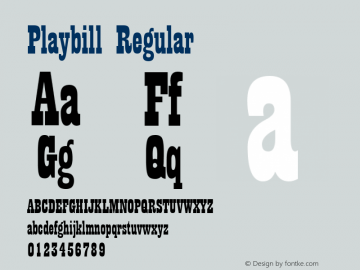 Playbill Regular Version 1.51 Font Sample