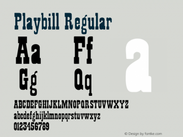 Playbill Regular Converted from C:\TEMP\PLAYBI.TF1 by ALLTYPE Font Sample