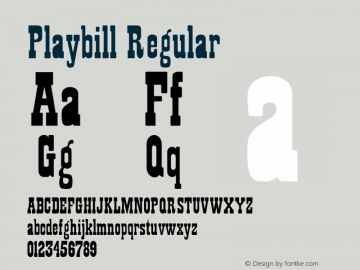 Playbill Regular Converted from C:\TEMP\PLAYBI.TF1 by ALLTYPE图片样张