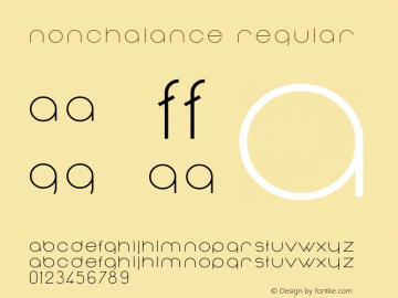 Nonchalance Regular Version 1.00 October 2015 Font Sample