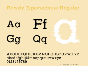 Rowdy Typemachine Regular Version 5.023图片样张