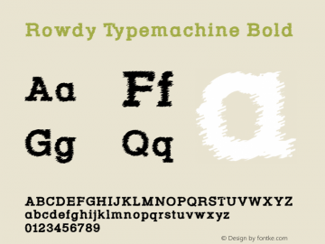 Rowdy Typemachine Bold Version 5.023图片样张