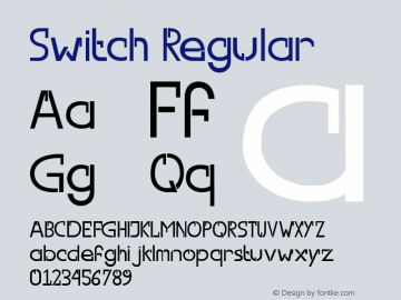 Switch Regular Version 1.000 Font Sample