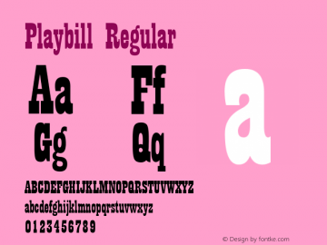 Playbill Regular version 1.3 Font Sample