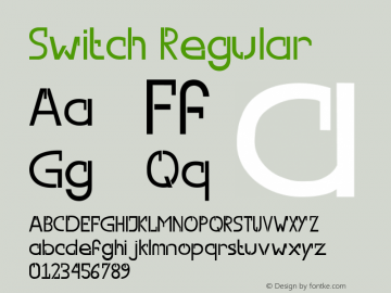 Switch Regular Version 1.000 Font Sample