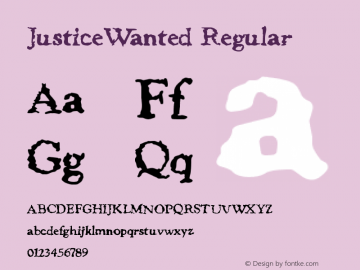 JusticeWanted Regular Version 1.00 November 24, 2015, initial release图片样张