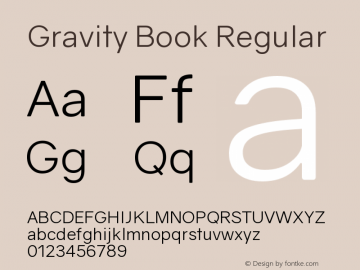 Gravity Book Regular Version 1.000;PS 002.000;hotconv 1.0.70;makeotf.lib2.5.58329图片样张