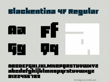 Blackentina 4F Regular 1.0; Initial realease;图片样张