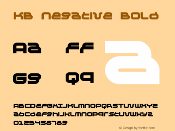 KB Negative Bold Version 1.0 Font Sample