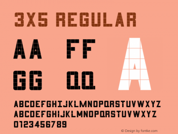 3x5 Regular Macromedia Fontographer 4.1.5 6/7/04 Font Sample