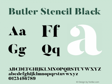 Butler Stencil Black 1.000 Font Sample