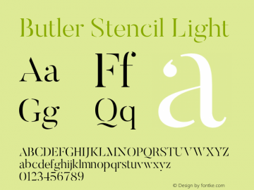 Butler Stencil Light 1.000 Font Sample