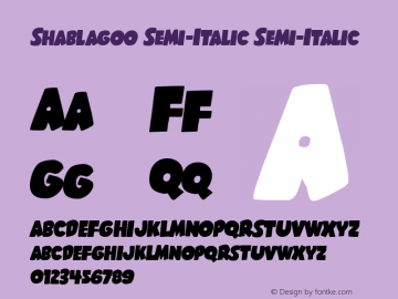 Shablagoo Semi-Italic Semi-Italic Version 1.0; 2015 Font Sample