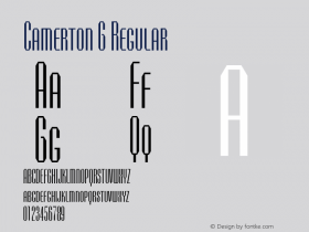 Camerton G Regular OTF 1.0;PS 001.000;Core 116;AOCM 1.0 28 Font Sample