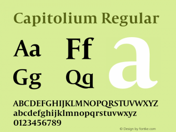Capitolium Regular OTF 1.000;PS 001.000;Core 1.0.29图片样张