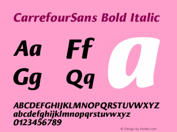 CarrefourSans Bold Italic 001.000图片样张
