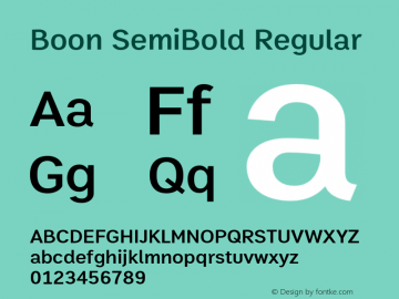 Boon SemiBold Regular Version 1.1 Font Sample