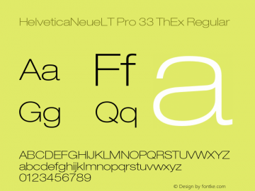 HelveticaNeueLT Pro 33 ThEx Regular Version 1.000;PS 001.000;Core 1.0.38 Font Sample