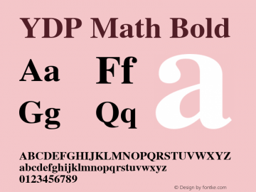 YDP Math Bold Version 1.04 2002 Font Sample