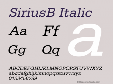 SiriusB Italic 001.001 Font Sample