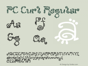 PC Curl Regular Macromedia Fontographer 4.1 3/10/98 Font Sample