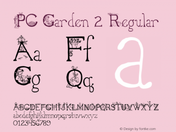 PC Garden 2 Regular Macromedia Fontographer 4.1 6/16/2000 Font Sample